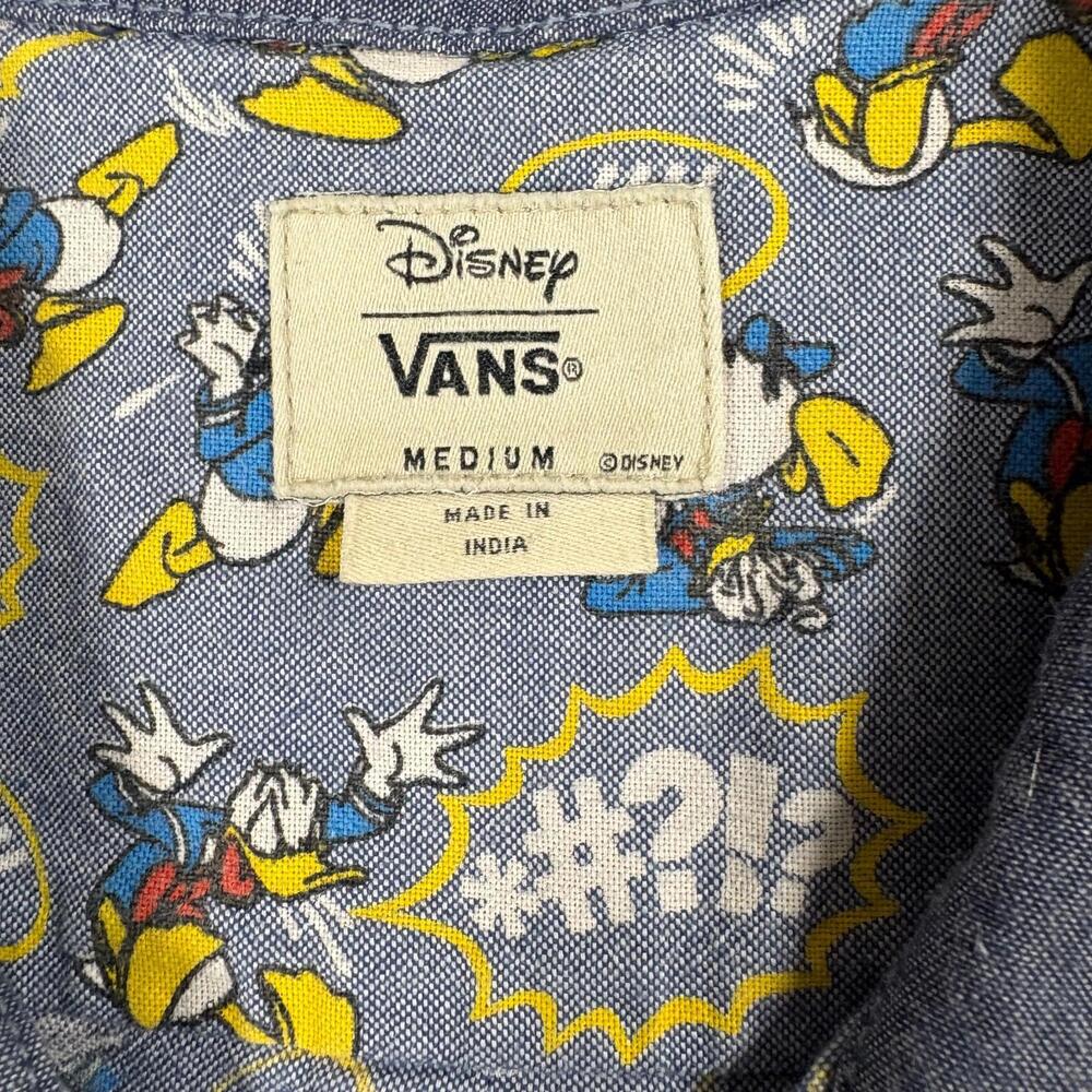 Vans Disney Mens Shirt Medium Donald Duck Button Up Vintage Y2K Skate Street - Picture 5 of 8